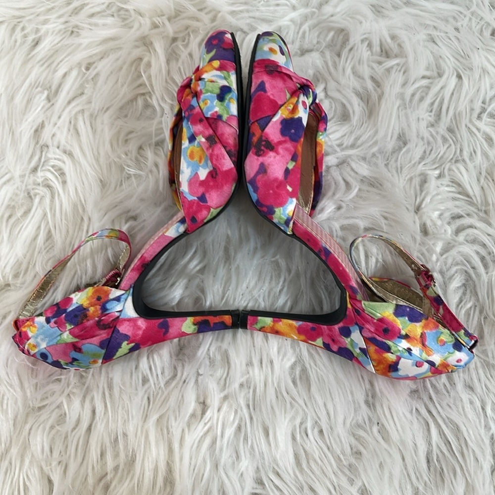 K9 By Rocket Dog Pumps Heel Size 8.5 Ankle Strap Buckle Pink Floral Jazzin Homer - Picture 9 of 14